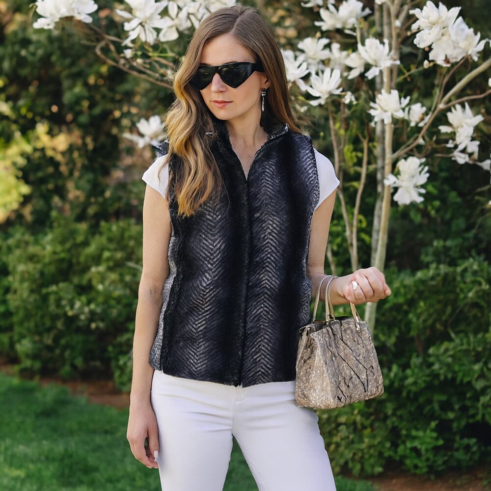 Giacca Reversible Vest Faux Fur Size Medium - Picture 2 of 10